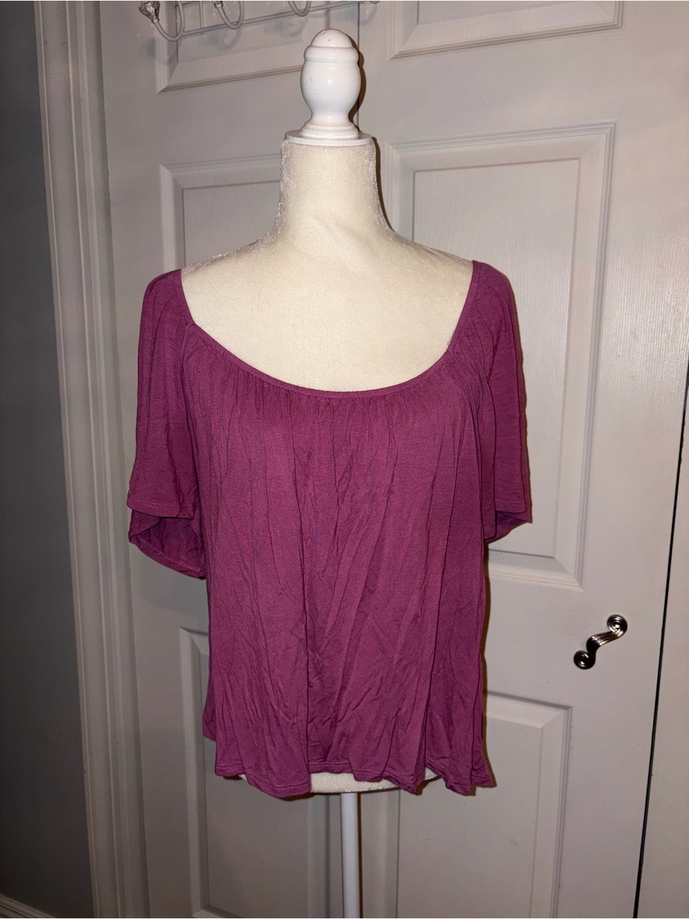 Nine Britton Thana Lattice Back Detail Knit Top – Purple – XL